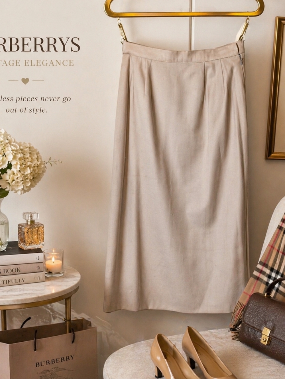 Quiet Luxury | Burberrys Vintage Wool Skirt